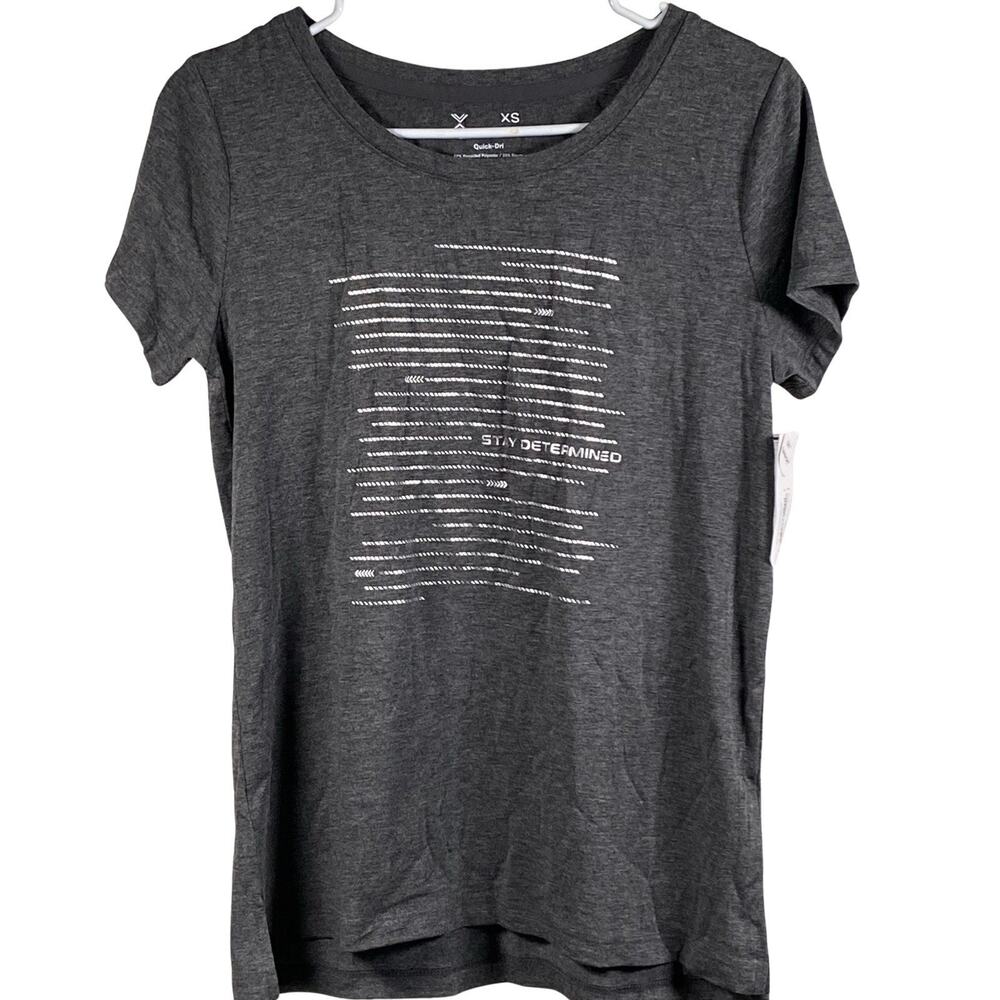 NWT Xersion Top Women’s XS Gray Short Sleeve Athletic Activewear Quick-Dri